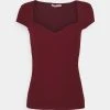 Anna Field Camiseta Básica - Dark Red, Mujer