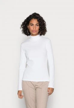 Anna Field PERKIN NECK LONGSLEEVE - Camiseta De Manga Larga - White, Mujer