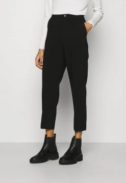 Anna Field BASIC BUSSINESS PANTS WITH PINTUCKS - Pantalones - Black, Mujer