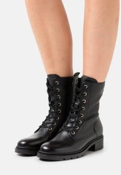 Anna Field LEATHER - Botines Con Cordones - Black, Mujer