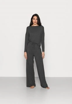 Anna Field JERSEY WIDE LEG PJ SET - Pijama - Dark Grey, Mujer