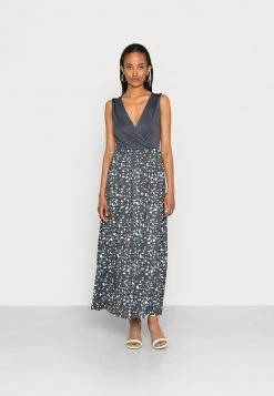 Anna Field Vestido Largo - Dark Blue/multi-coloured, Mujer