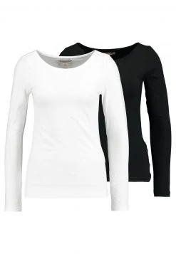 Anna Field 2 PACK - Camiseta De Manga Larga - Black/white, Mujer