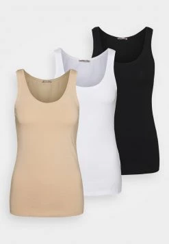 Anna Field BASIC TANK 3er Pack - Top - Black/white/nude, Mujer