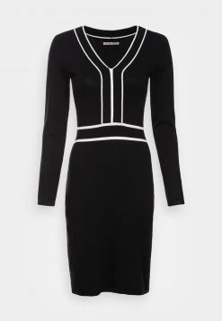 Anna Field V NECKLINE CONTRAST COLOR DRESS - Vestido De Punto - Black/white, Mujer -LuxeTrend Ventas 309d94a9e1b143f2b4f0a88dbeb3b55f