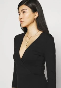 Anna Field Quarter Sleeves Wrap Mini Dress - Vestido Ligero - Black, Mujer -LuxeTrend Ventas 33053507bbb04b08a9a34ce00332939a