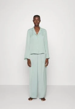 Anna Field HAMMERED SATIN PJ SET - Pijama - Green, Mujer