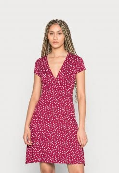 Anna Field Vestido Ligero - Dark Red/white, Mujer