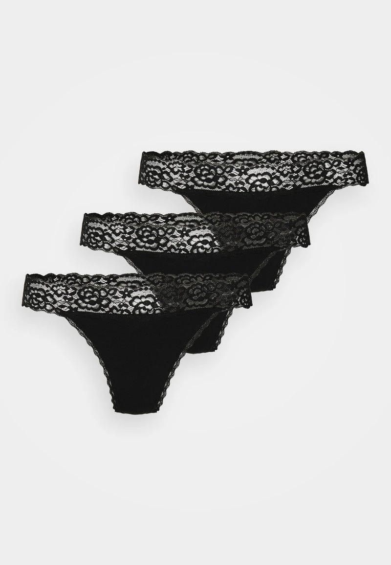 Anna Field 3PP MARGARET COTTON & LACE THONG - Tanga - Black, Mujer 6 Anna Field 3PP MARGARET COTTON & LACE THONG - Tanga - Black, Mujer - Imagen 4