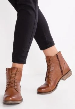 Anna Field LEATHER BOOTIES - Botines Bajos - Cognac, Mujer