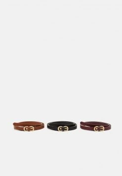 Anna Field 3 PACK - Cinturón - Black/bordeaux/cognac, Mujer
