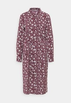 Anna Field Vestido Camisero - Bordeaux/white, Mujer