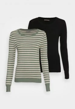 Anna Field 2 PACK JUMPER - Jersey De Punto - Black, Green/beige, Mujer -LuxeTrend Ventas 5ce1fc0dfd6c4a9ba6c0166061bd2645