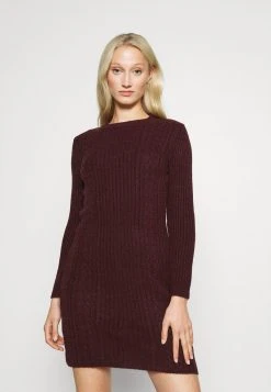 Anna Field Vestido De Punto - Bordeaux, Mujer