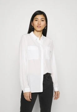 Anna Field Basic Blouse With Front Pockets - Camisa - Offwhite, Mujer