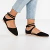 Anna Field LEATHER ANKLE STRAP BALLET PUMPS - Bailarinas Con Hebilla - Black, Mujer