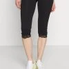 Anna Field Capri Leggings With Lace - Leggings - Black, Mujer