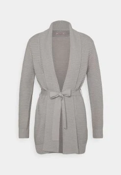 Anna Field BELTED CARDIGAN - Chaqueta De Punto - Grey, Mujer