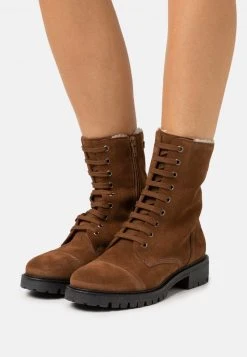 Anna Field LEATHER - Botines Con Cordones - Cognac, Mujer