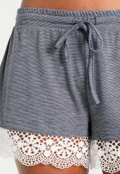 Anna Field SARAH SHORT PJ SET WITH CROCHET LACE - Pijama - Off-white/dark Blue, Mujer -LuxeTrend Ventas 6f89a2a5cdf84a3c8c843968bd01c00e