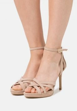 Anna Field LEATHER - Sandalias De Tacón - Beige, Mujer