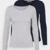 Anna Field 2 PACK - Camiseta De Manga Larga - Dark Blue/mottled Light Grey, Mujer -LuxeTrend Ventas 8424e9f3c7da440d98b8ee587b4d1273