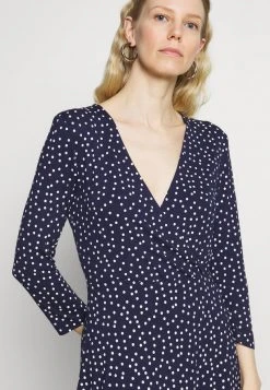 Anna Field Quarter Sleeves Wrap Mini Dress - Vestido Ligero - Dark Blue/white, Mujer -LuxeTrend Ventas 84c988ca0fac4717aa6a05ab66c76c16