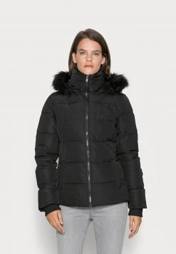 Anna Field SHORT PUFFER WITH HOOD - Chaqueta De Invierno - Black, Mujer