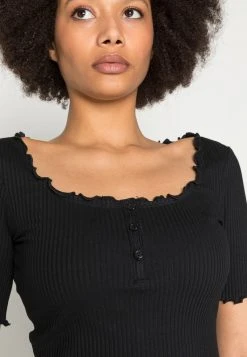 Anna Field Camiseta Básica - Black, Mujer -LuxeTrend Ventas 91394571a789432daa64e04c64c03bca