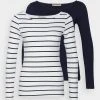 Anna Field 2 PACK - Camiseta De Manga Larga - White/navy, Mujer -LuxeTrend Ventas 96ff49af2d0d4d85831b53a4a91e3c7f