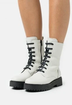Anna Field LEATHER - Botines Con Plataforma - Offwhite, Mujer