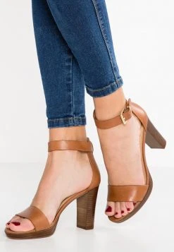 Anna Field LEATHER - Sandalias De Tacón - Cognac, Mujer