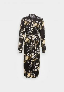 Anna Field SHIRT COLLAR MIDI BELTED DRESS - Vestido Camisero - Black/yellow/white, Mujer -LuxeTrend Ventas 9e0a31ee05004e0385a78e4463264e03