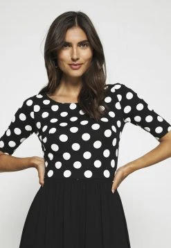 Anna Field BOAT NECK PRINT DRESS WITH SOLID SKIRT - Vestido Ligero - Black/white, Mujer -LuxeTrend Ventas a03c8061d73243bb975e1f21cb1df6b5