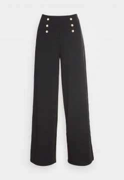 Anna Field BUTTON WAIST WIDE LEG PANTS - Pantalones - Black, Mujer -LuxeTrend Ventas a4789d84cbc0447eb7ec484092525895