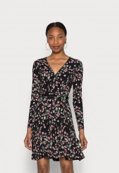 Anna Field LONG SLEEVES FLARED DRESS - Vestido Ligero - Multi-coloured, Mujer
