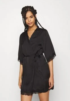 Anna Field ARIANA SATIN KIMONO - Albornoz - Black, Mujer