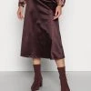 Anna Field Falda Acampanada - Dark Brown, Mujer