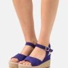 Anna Field LEATHER - Sandalias De Cuña - Dark Blue, Mujer