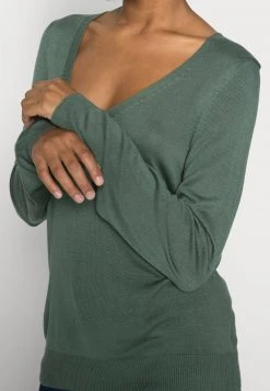 Anna Field OPEN V NECK JUMPER - Jersey De Punto - Green, Mujer -LuxeTrend Ventas b46a206809cd4e198549cf6f841cb4e8