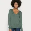 Anna Field OPEN V NECK JUMPER - Jersey De Punto - Green, Mujer -LuxeTrend Ventas b67daf017c51403fbd098bcbe6d02be4