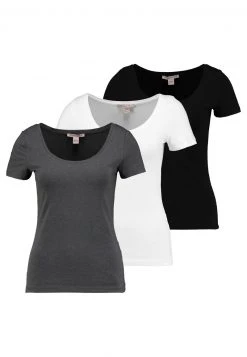 Anna Field 3 PACK - Camiseta Básica - White/black/dark Grey, Mujer -LuxeTrend Ventas bb08976caaf640e78f849b1b6087903f