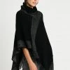 Anna Field Poncho - Black/gold, Mujer