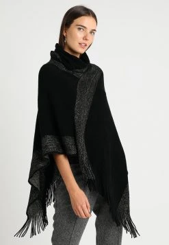 Anna Field Poncho - Black/gold, Mujer