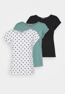 Anna Field 3 PACK - Camiseta Estampada - Light Blue/white/black, Mujer -LuxeTrend Ventas de434a516621416a8f3e17b2b70a57fa