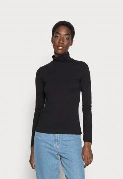 Anna Field BASIC ROLL NECK LONG SLEEVES TOP - Camiseta De Manga Larga - Black, Mujer