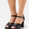 Anna Field LEATHER - Sandalias De Tacón - Black, Mujer