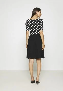 Anna Field BOAT NECK PRINT DRESS WITH SOLID SKIRT - Vestido Ligero - Black/white, Mujer -LuxeTrend Ventas f2f1495961a74b6aad8d5e39dd88ec13
