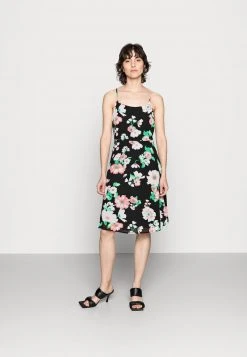 Anna Field STRAPPA FIT AND FLARE - Vestido Informal - Black/pink, Mujer